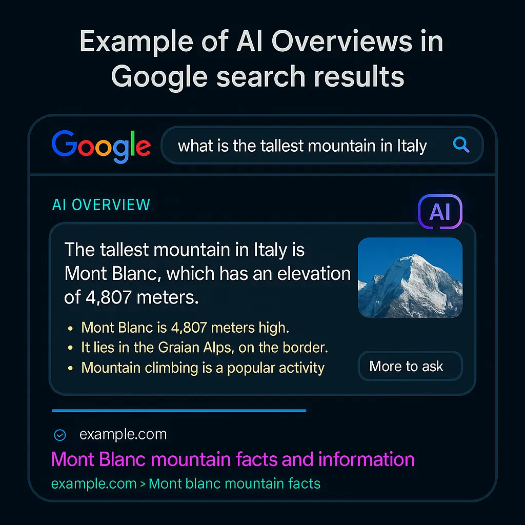 Example of AI Overviews in Google search results