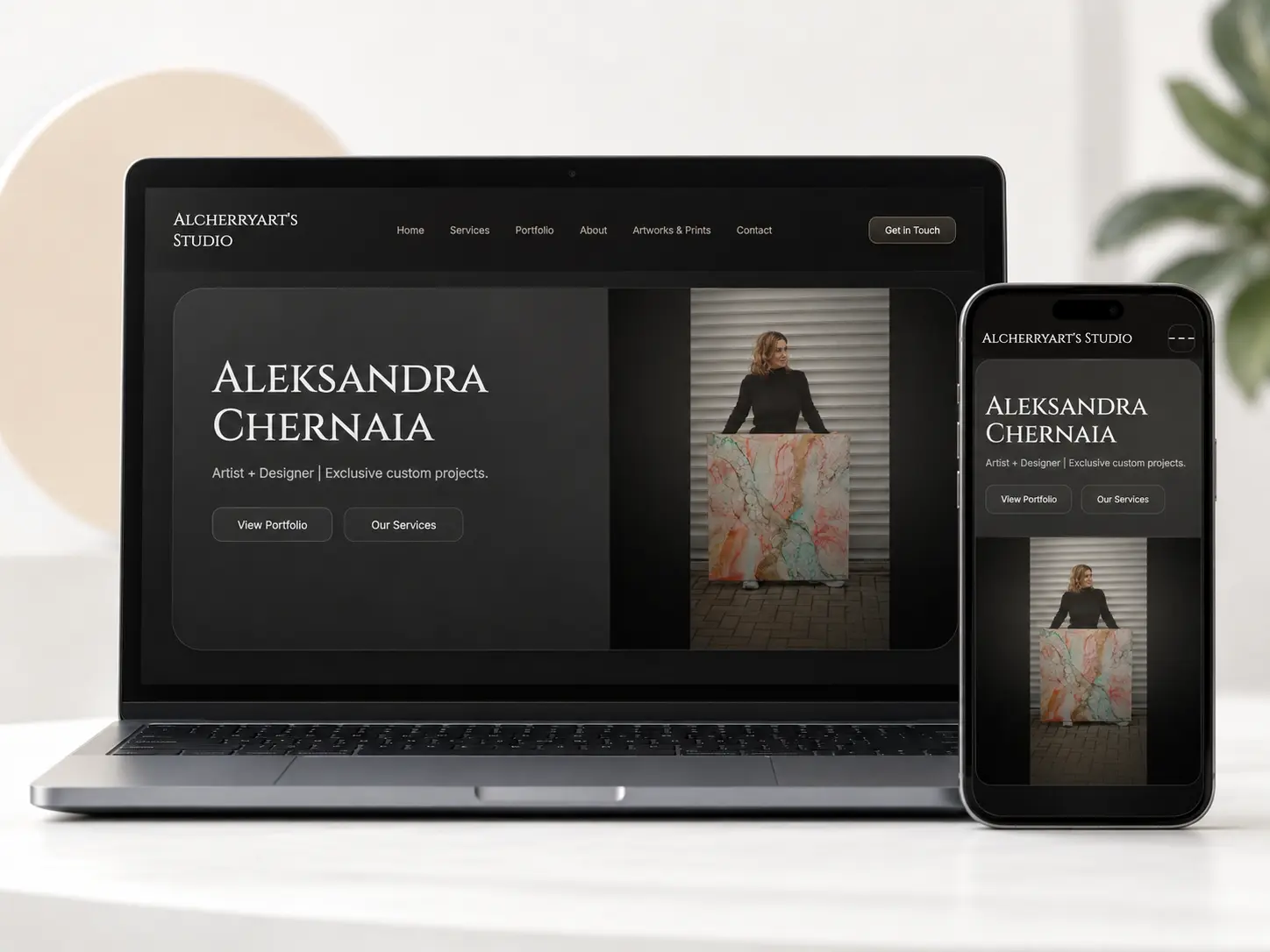 Pразбор of Interior Design Studio website главная